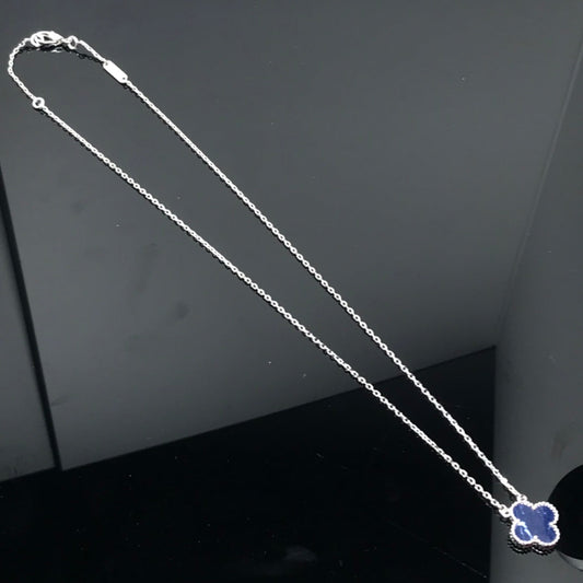 [⭐Shinejoy] クローバー ピーターサイト シルバー ロングネックレス