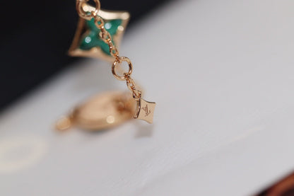 [⭐Shinejoy]STAR AND SUN 4 MOTIF PINK GOLD MALACHITE BRACELET