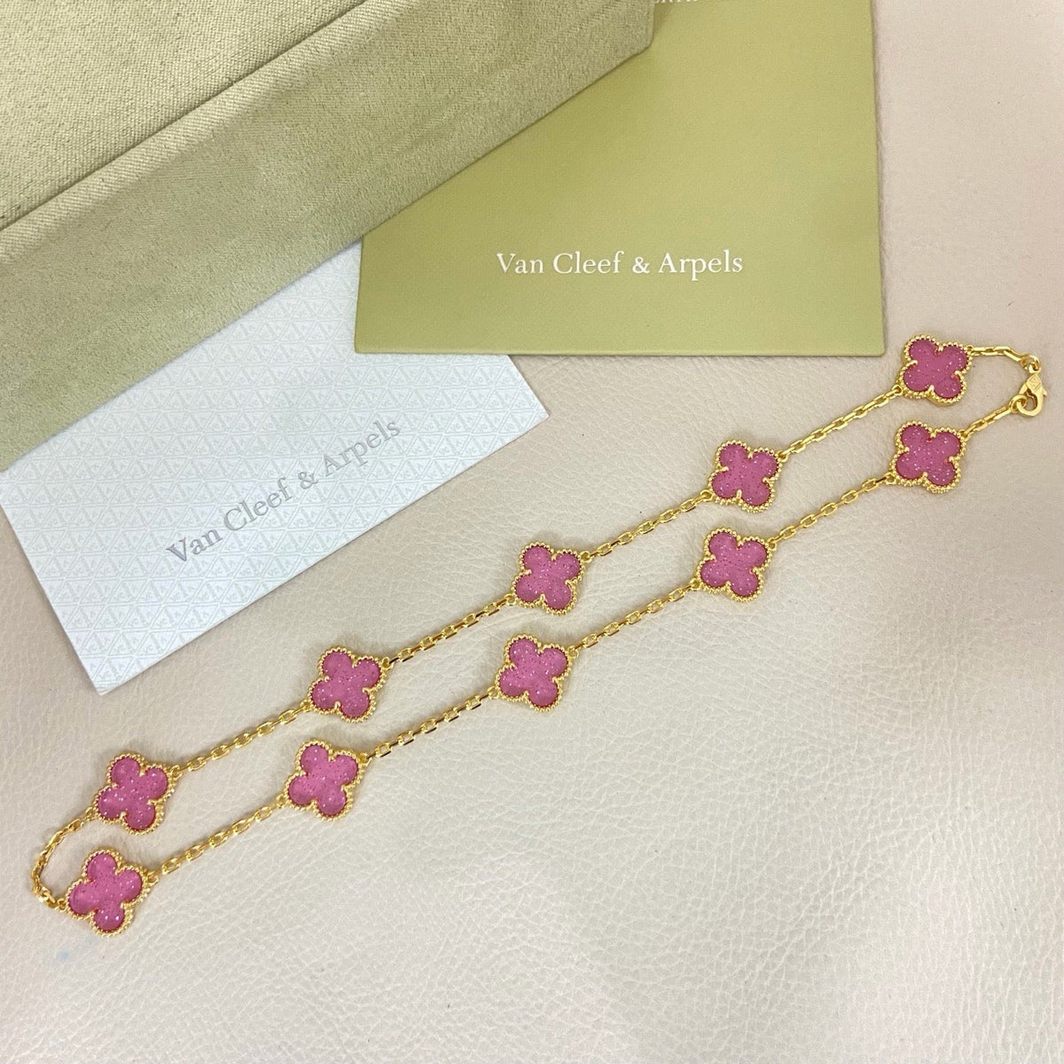 [⭐Shinejoy]CLOVER 10 MOTIFS  NEW BUBBLE PINK ENAMEL