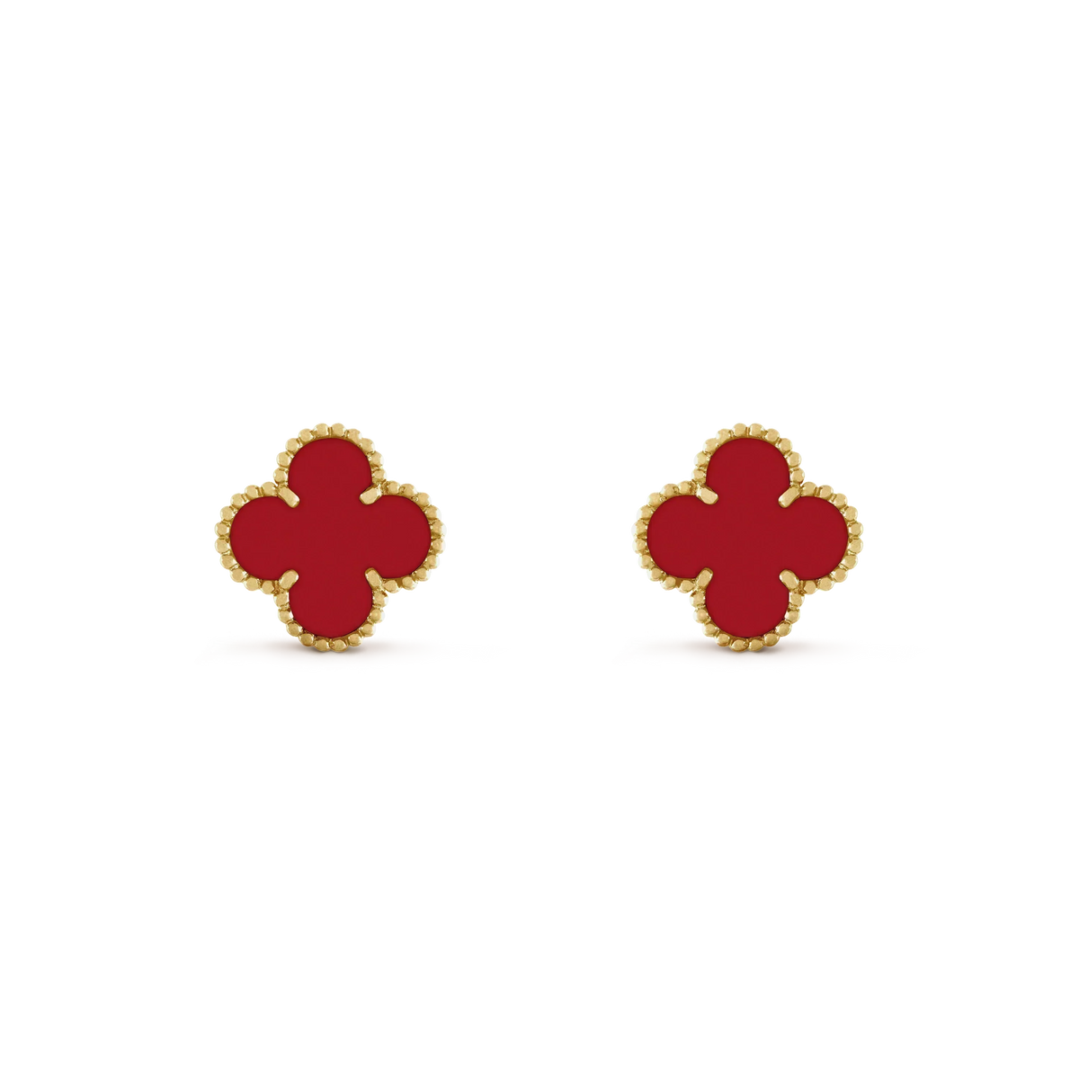 [⭐Shinejoy]CLOVER MINI 9.5MM CARNELIAN EARRINGS