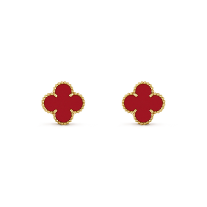 [⭐Shinejoy]CLOVER MINI 9.5MM CARNELIAN EARRINGS