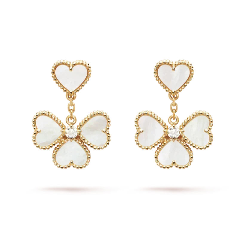 [⭐Shinejoy]CLOVER SWEET WHITE MOP EARRINGS