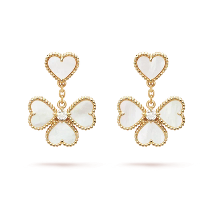 [⭐Shinejoy]CLOVER SWEET WHITE MOP EARRINGS