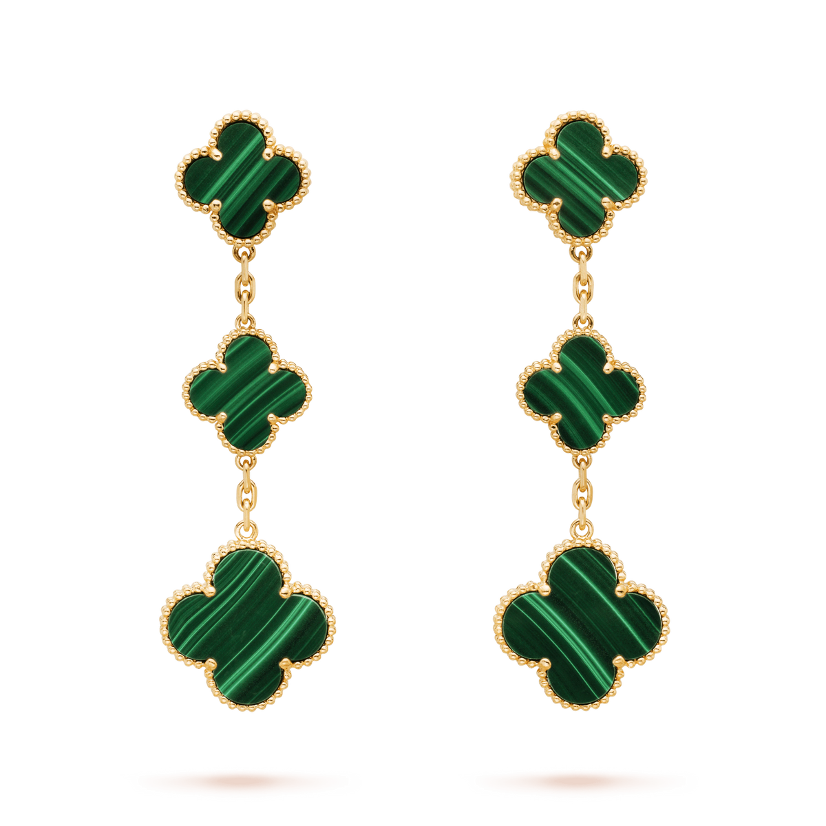 [⭐Shinejoy]CLOVER MALACHITE 3 MOTIFS GOLD