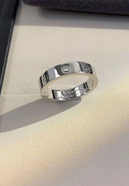 [⭐Shinejoy]LOVE RING 4MM 1P ダイヤ シルバー