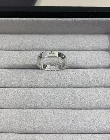 [⭐Shinejoy]LOVE RING 4MM 1P ダイヤ シルバー
