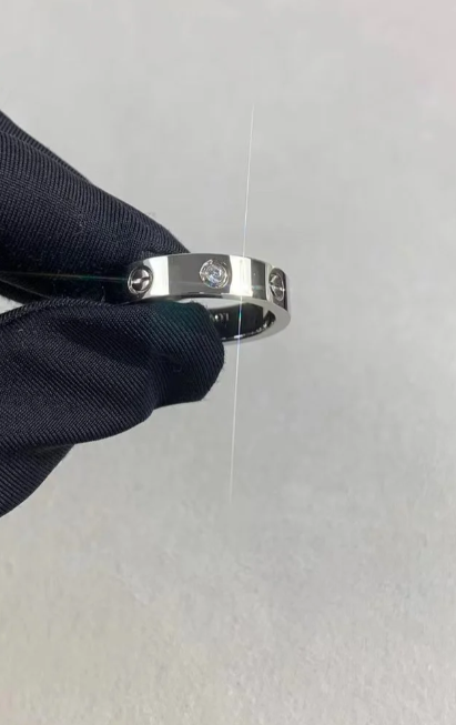 [⭐Shinejoy]LOVE RING 4MM 1P ダイヤ シルバー