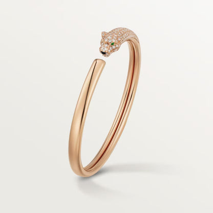 [⭐Shinejoy]パンテール ドゥ カルティエ ブレスレット、ハーフダイヤモンド、オープンタイプ