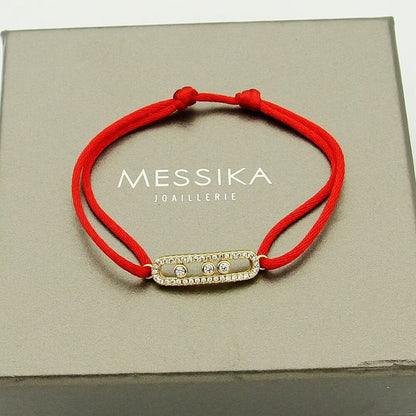 [⭐Shinejoy]Messika Care(s) pink cord pavé bracelet