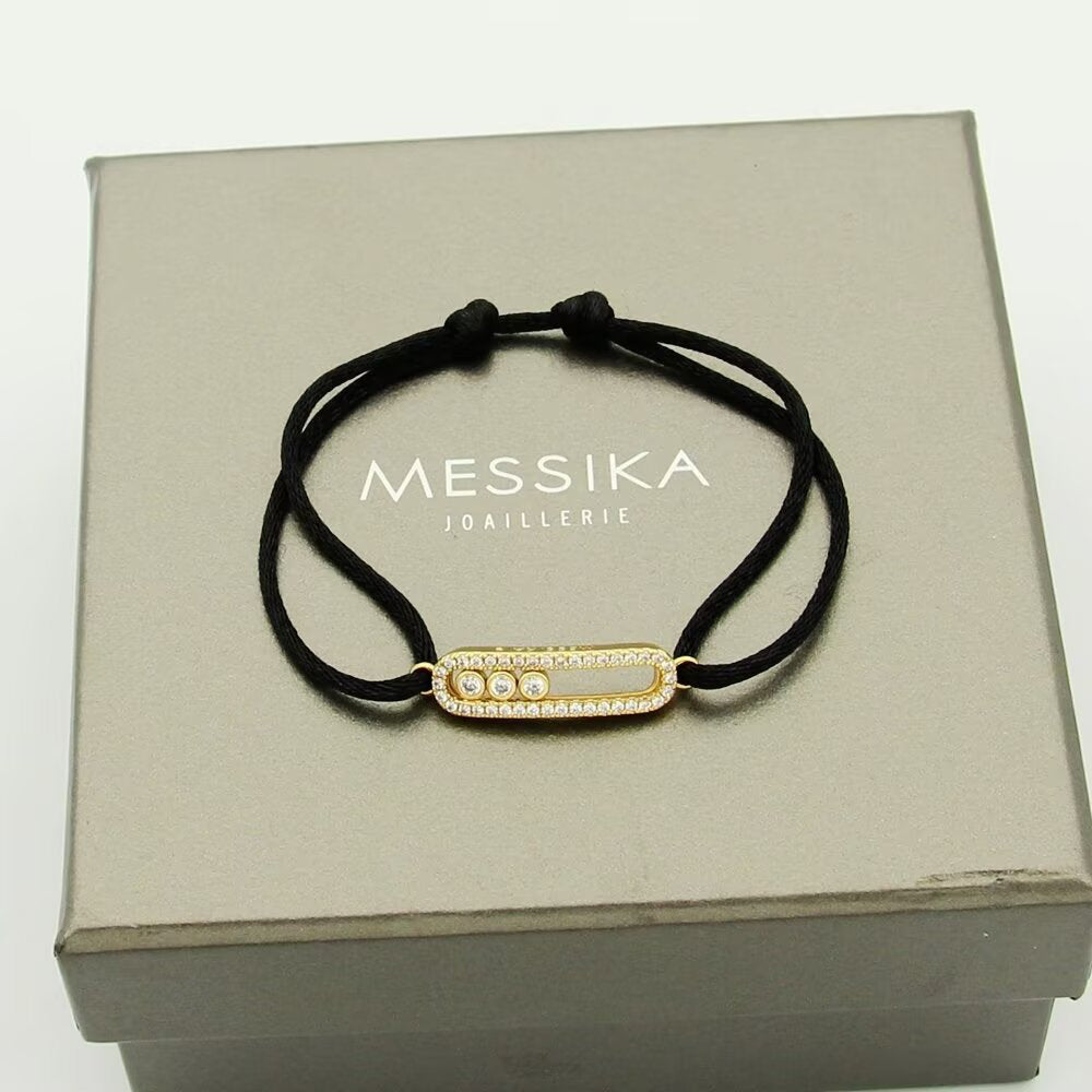 [⭐Shinejoy]Messika Care(s) pink cord pavé bracelet