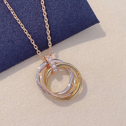 [⭐Shinejoy]TRINITY NECKLACE GOLD  DIAMONDS