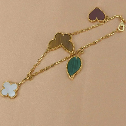 [⭐Shinejoy]ラッキースプリング 5モチーフ ゴールドブレスレット