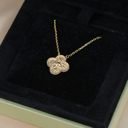 [⭐Shinejoy]CLOVER 15MM 箔押しネックレス