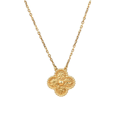 [⭐Shinejoy]CLOVER 15MM 箔押しネックレス