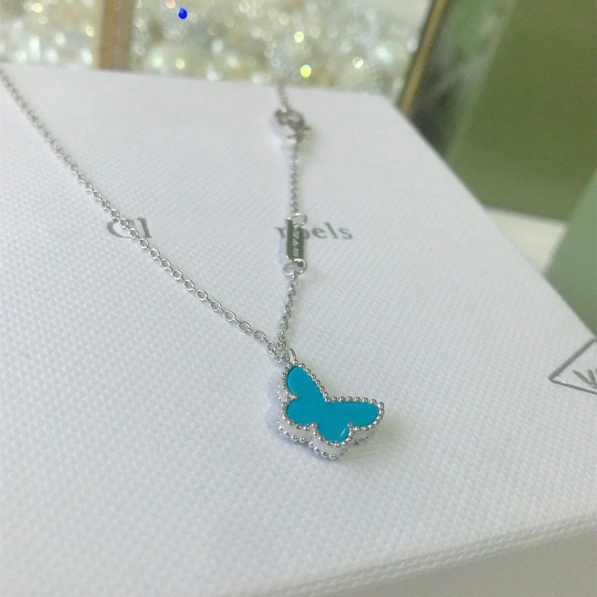[⭐Shinejoy]バタフライ ターコイズ バタフライ ブレスレット シルバー