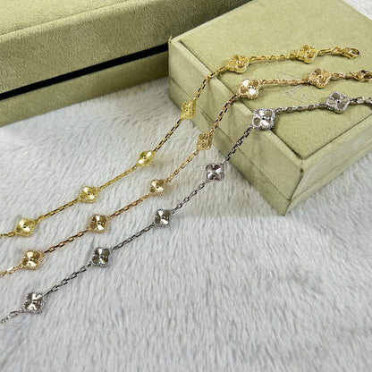 [⭐Shinejoy]クローバー 6モチーフ ダイヤモンド ブレスレット