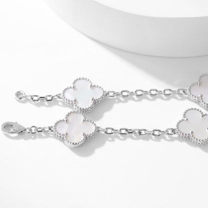 [⭐Shinejoy]CLOVER 10 MOTIFS WHITE MOTHER OF PEARL NECKLACE