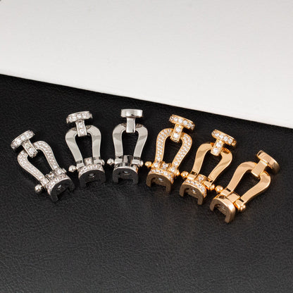 [⭐Shinejoy]FORCE LARGE HORSESHOE FULL DIAMOND BRACELET SILVER