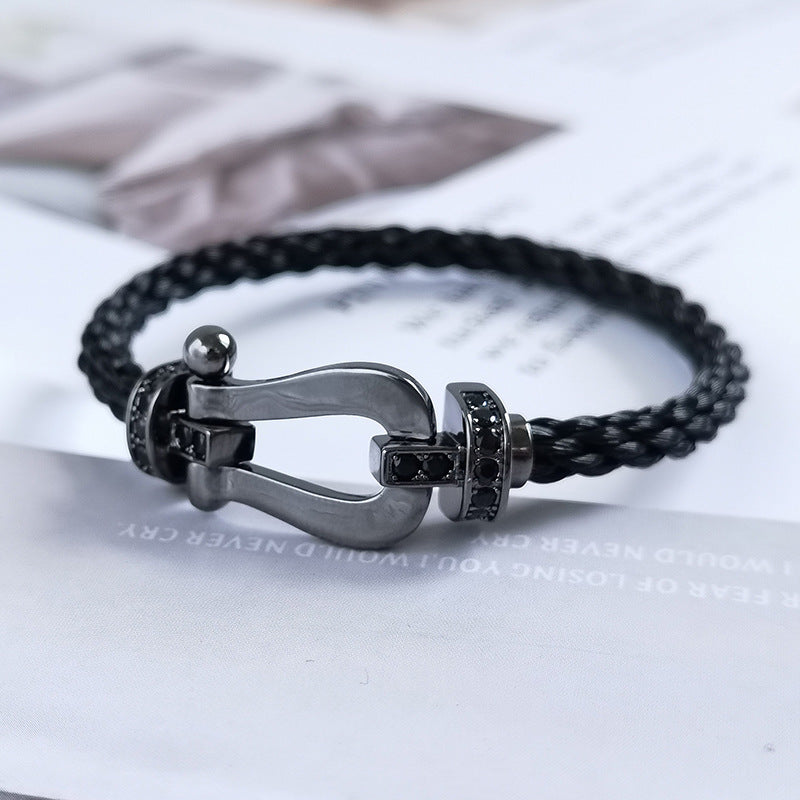 [⭐Shinejoy]FORCE LARGE SERIES HORSESHOE BLACK SAMURAI BRACELET