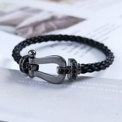 [⭐Shinejoy]FORCE LARGE SERIES HORSESHOE BLACK SAMURAI BRACELET
