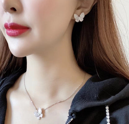 [⭐Shinejoy]バタフライ オールダイヤモンドピアス