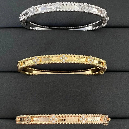 [⭐Shinejoy]CLOVER BRACELET 4MM DIAMONDS