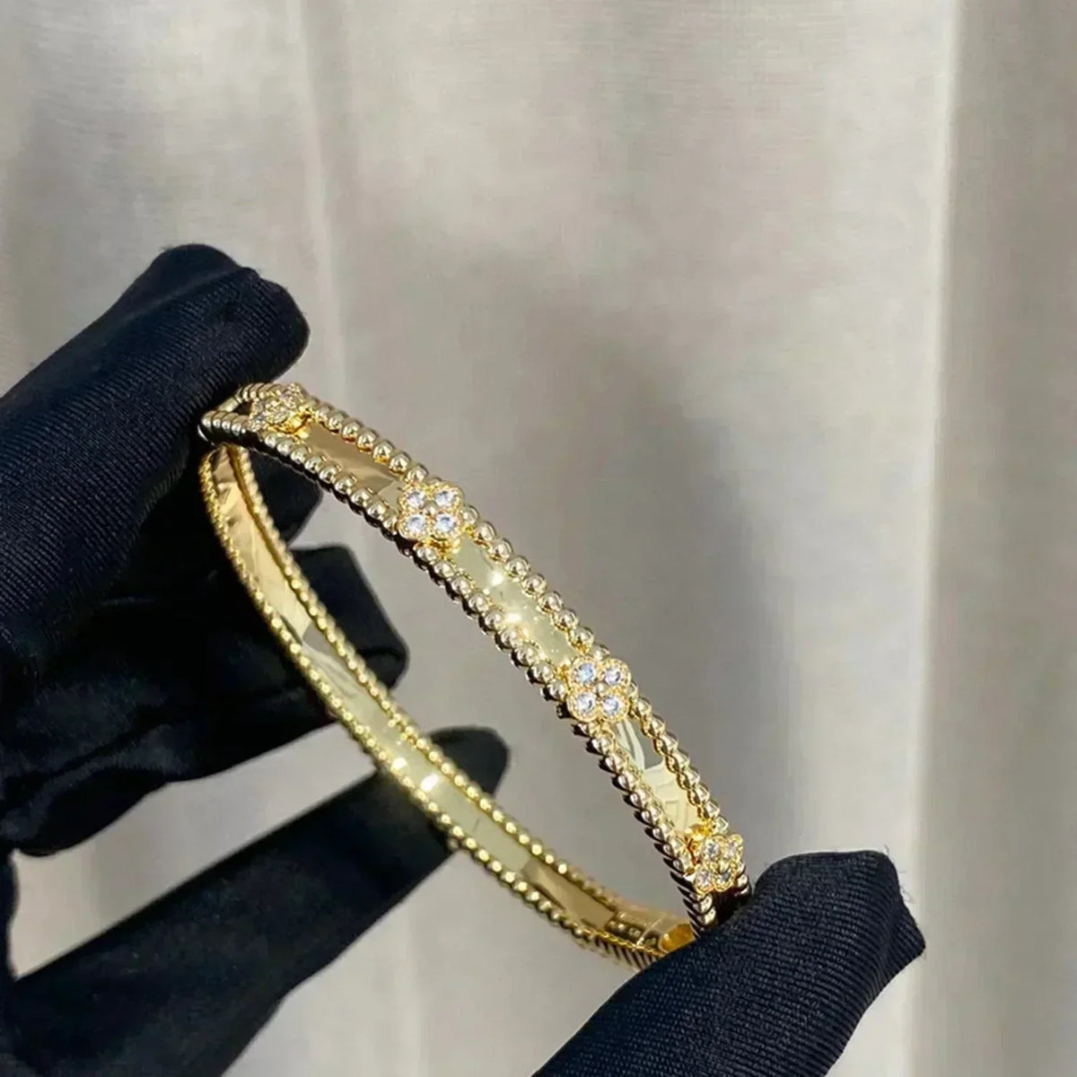 [⭐Shinejoy]CLOVER BRACELET 4MM DIAMONDS
