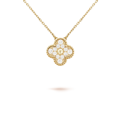 [⭐Shinejoy]CLOVER 15MM DIAMOND SINGLE FLOWER NECKLACE