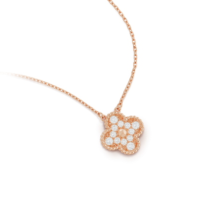 [⭐Shinejoy]CLOVER 15MM DIAMOND SINGLE FLOWER NECKLACE