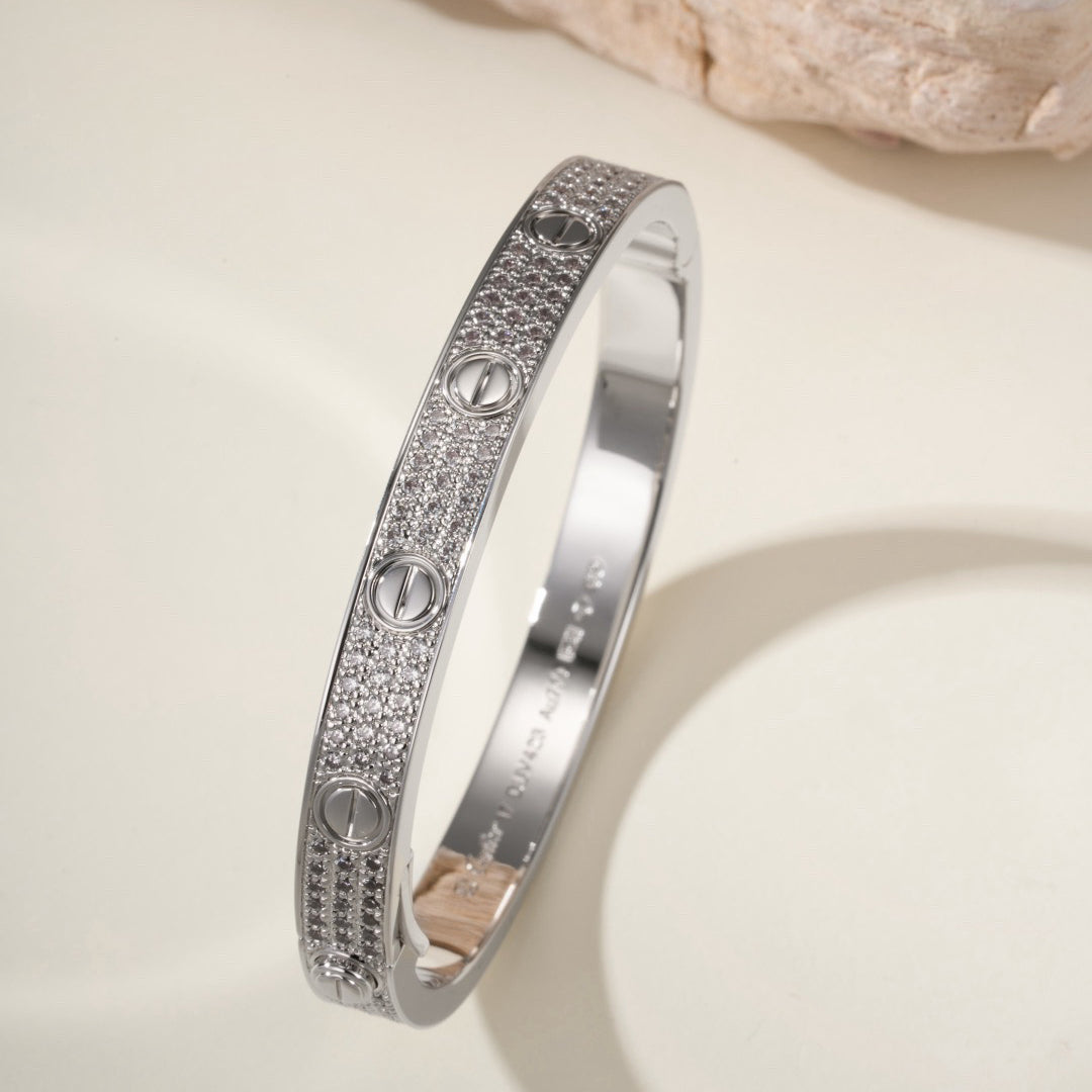 [⭐Shinejoy]LOVEブレスレット 6.1MM ダイヤモンドパヴェ