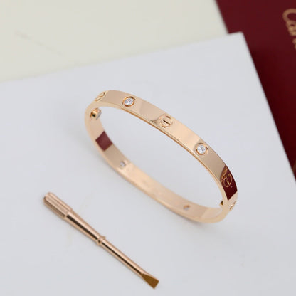 [⭐Shinejoy]LOVE ブレスレット 6.1MM 4ダイヤモンド