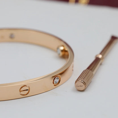 [⭐Shinejoy]LOVE ブレスレット 6.1MM 4ダイヤモンド