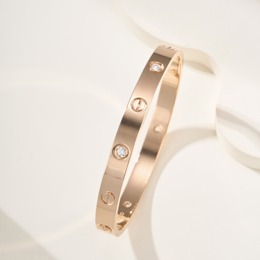 [⭐Shinejoy]LOVE ブレスレット 6.1MM 4ダイヤモンド