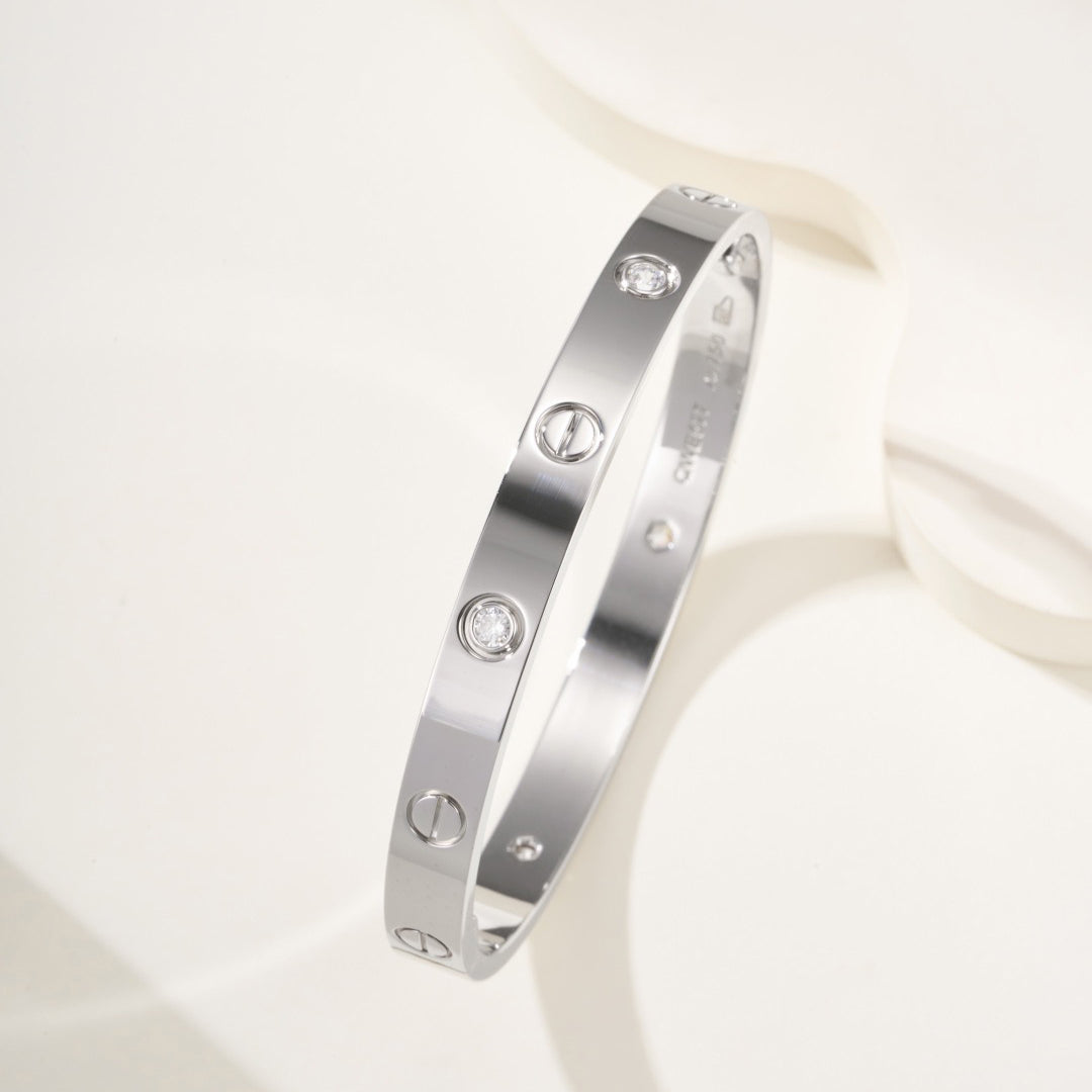 [⭐Shinejoy]LOVE ブレスレット 6.1MM 4ダイヤモンド