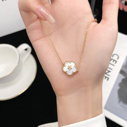 [⭐Shinejoy]ラッキーホワイトモップ 梅の花 ブレスレット