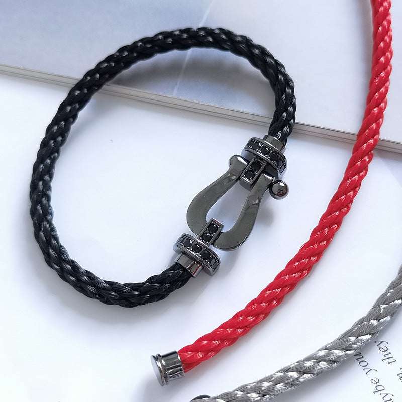 [⭐Shinejoy]FORCE LARGE SERIES HORSESHOE BLACK SAMURAI BRACELET