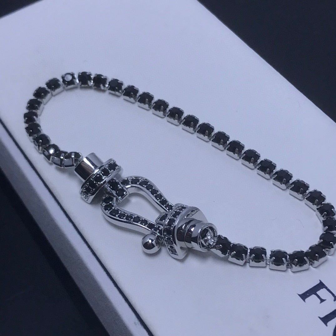 [⭐Shinejoy]FORCE  LARGE HORSESHOE FULL DIAMOND TENNIS BRACELET