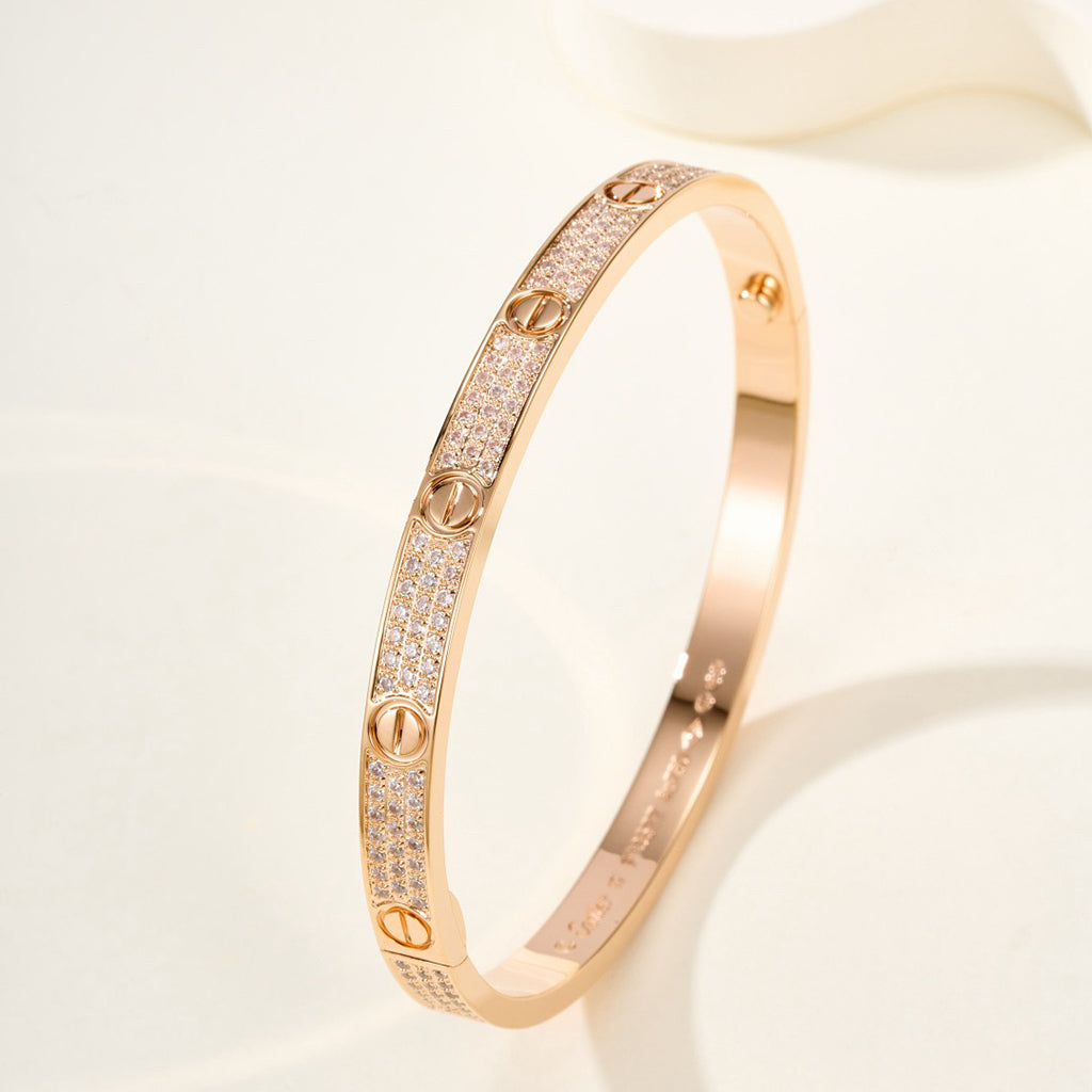 [⭐Shinejoy]LOVEブレスレット 4.8MM ダイヤモンドパヴェ