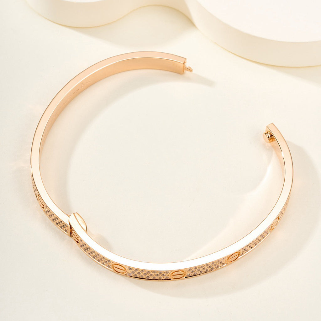 [⭐Shinejoy]LOVEブレスレット 4.8MM ダイヤモンドパヴェ
