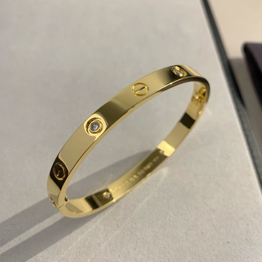 [⭐Shinejoy]LOVE ブレスレット 6.1MM 4ダイヤモンド