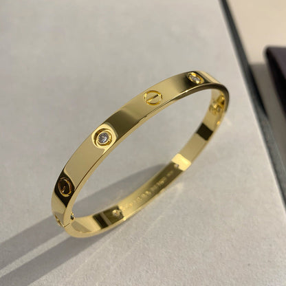 [⭐Shinejoy]LOVE ブレスレット 6.1MM 4ダイヤモンド