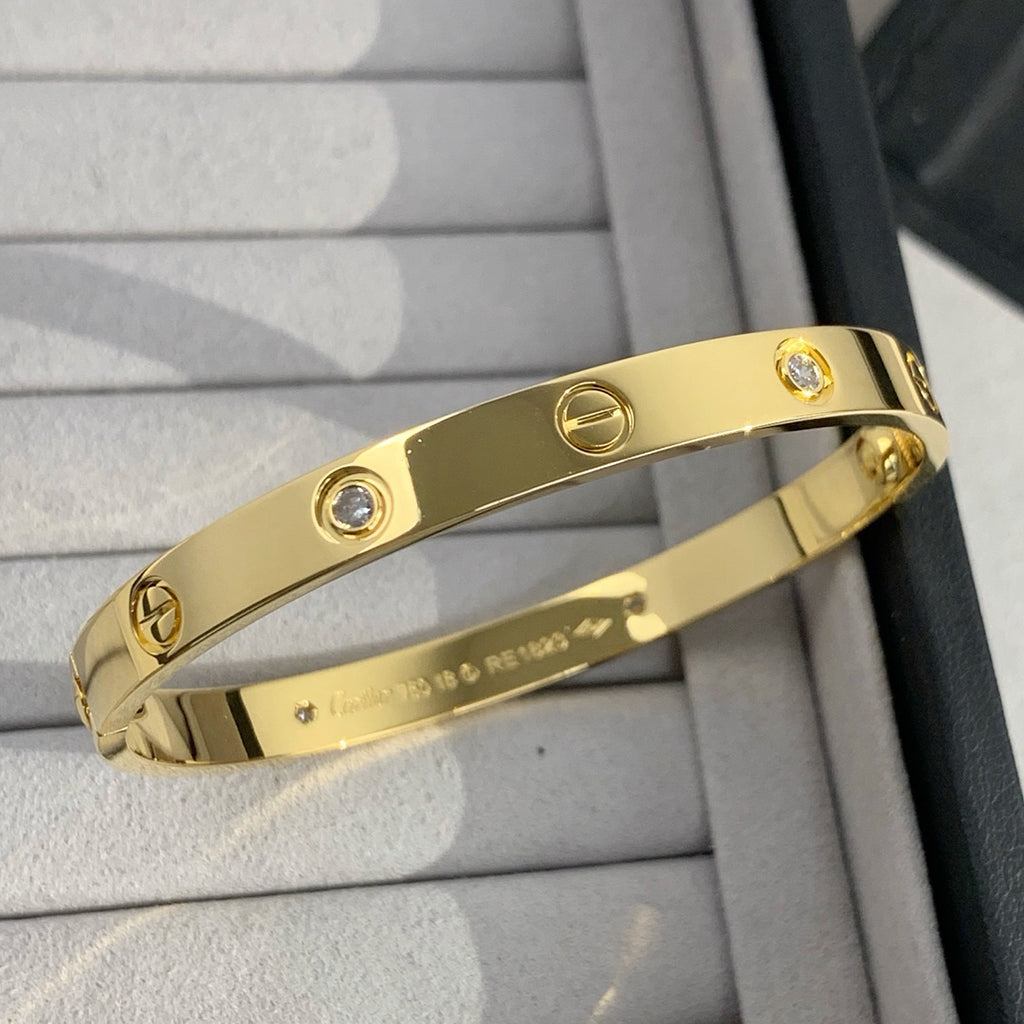 [⭐Shinejoy]LOVE ブレスレット 6.1MM 4ダイヤモンド