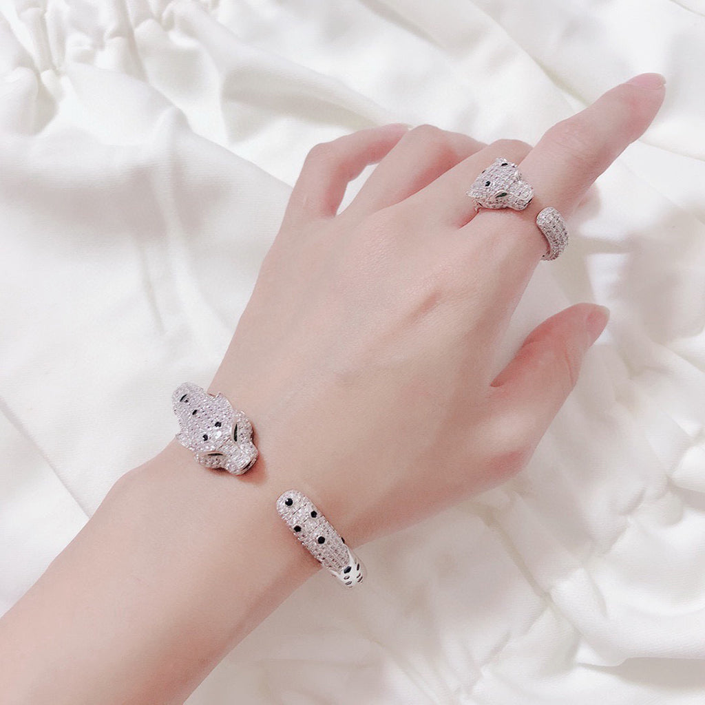 [⭐Shinejoy]パンテール ビッグブレスレット ダイヤモンド