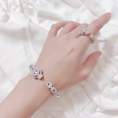[⭐Shinejoy]パンテール ビッグブレスレット ダイヤモンド