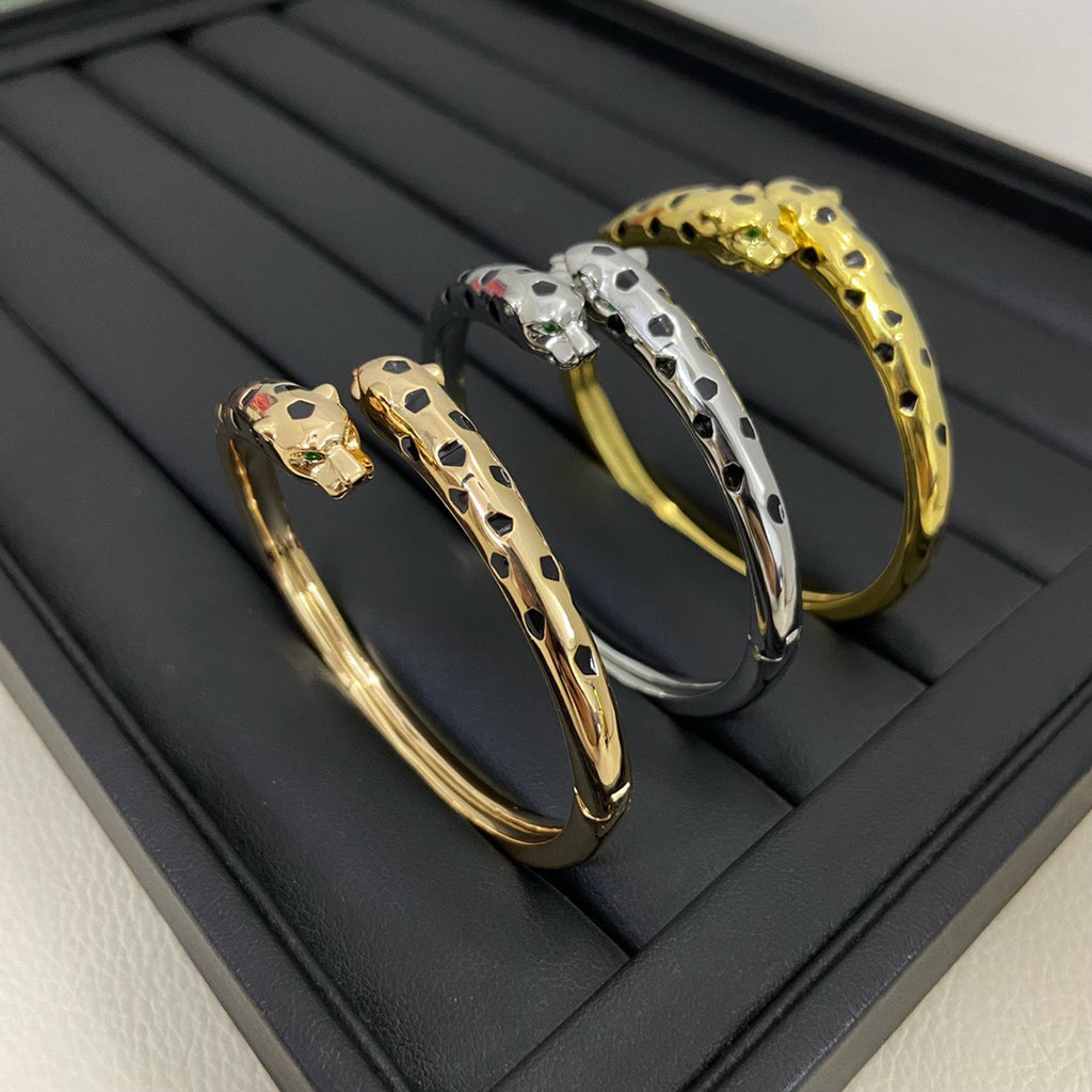 [⭐Shinejoy]パンテール ドゥーブル ヘッド オープンブレスレット