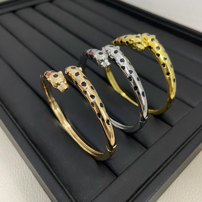 [⭐Shinejoy]パンテール ドゥーブル ヘッド オープンブレスレット