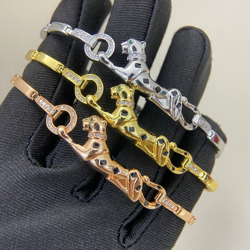 [⭐Shinejoy]パンテール ハーフダイヤモンド チェーンブレスレット