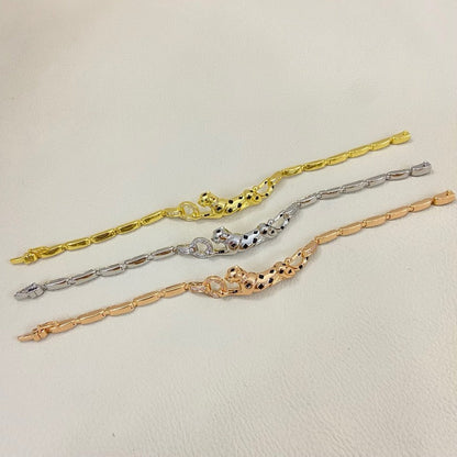 [⭐Shinejoy]パンテール ハーフダイヤモンド チェーンブレスレット