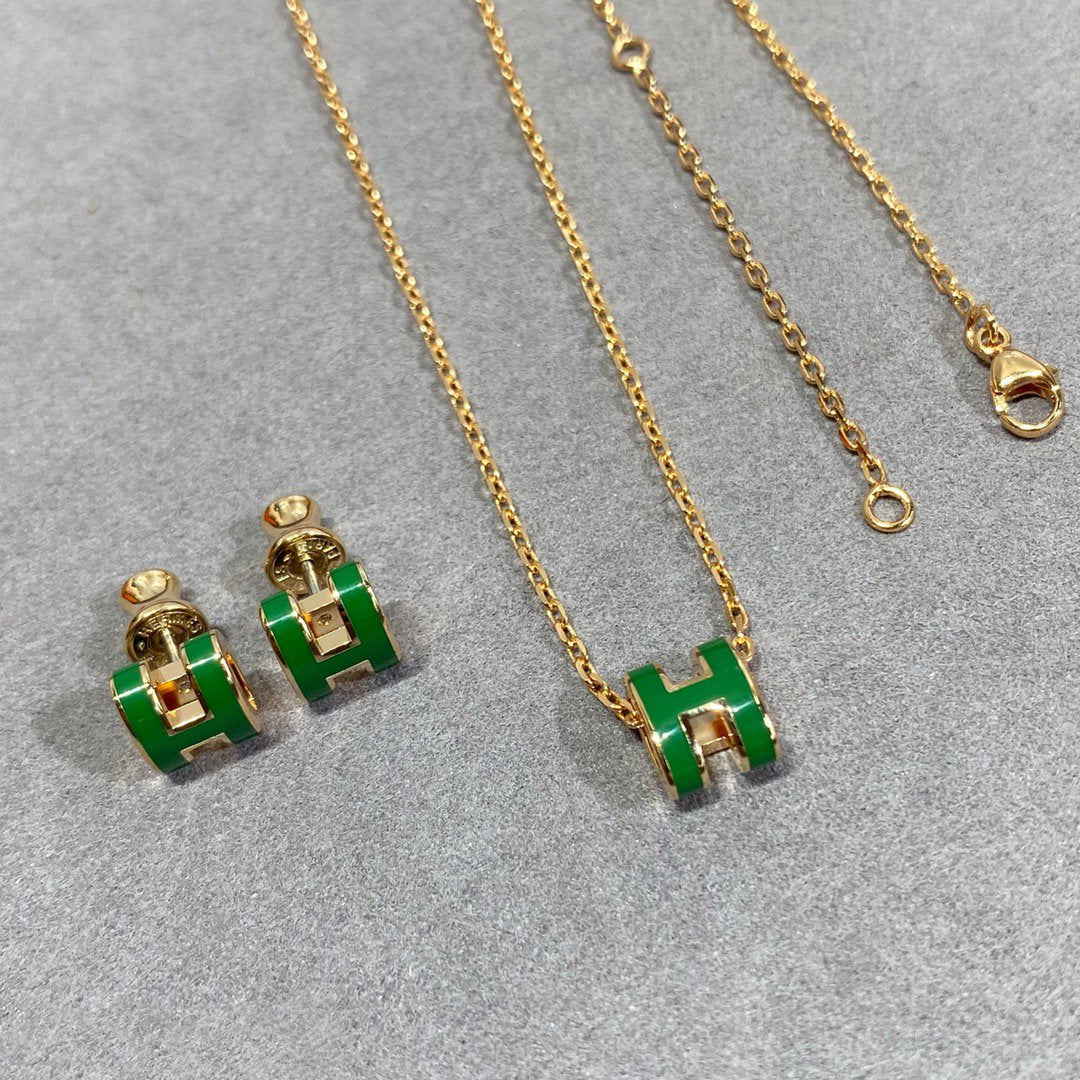 [⭐Shinejoy]POP H ネックレス シルバー＆ゴールド