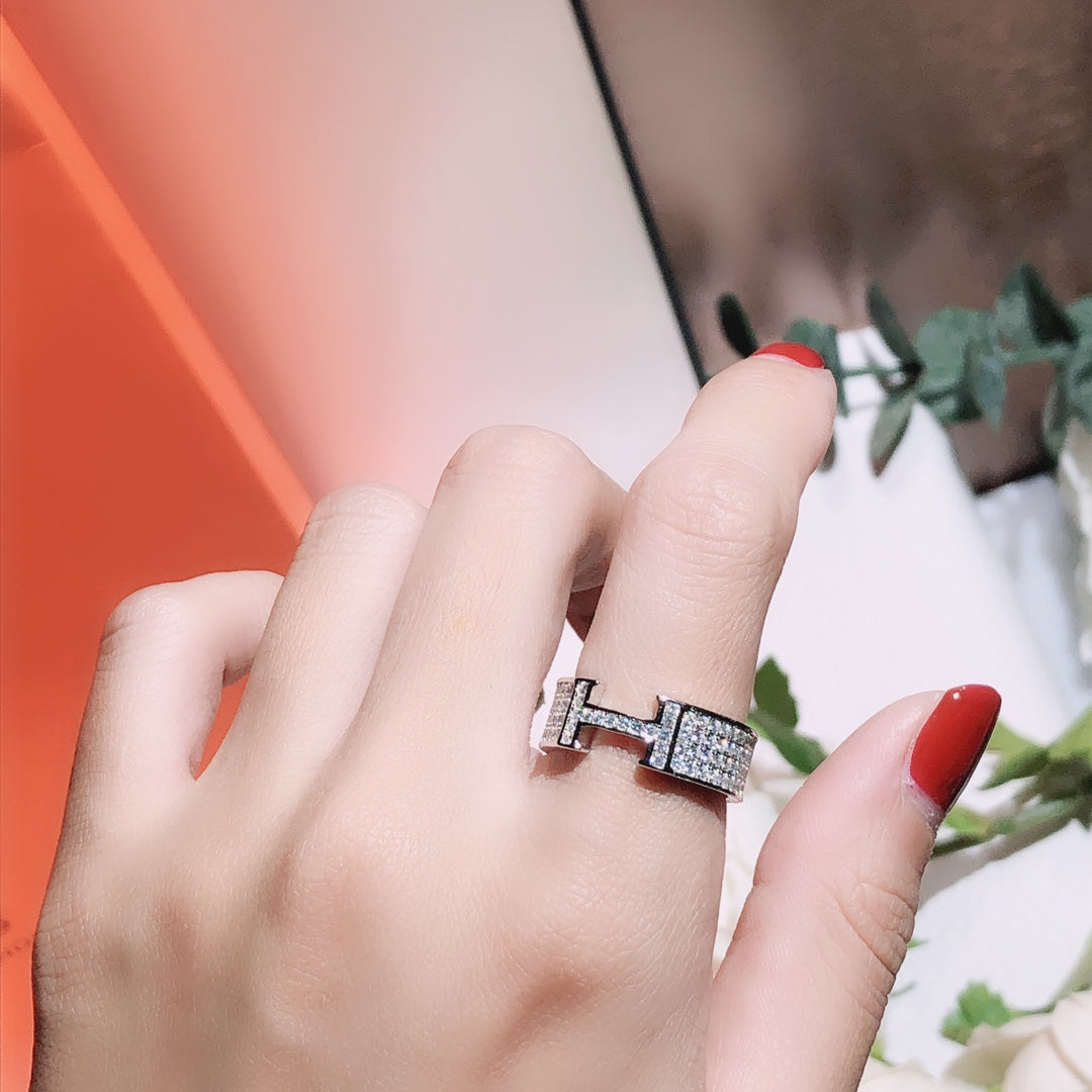 [⭐Shinejoy]H RING FULL DIAMOND